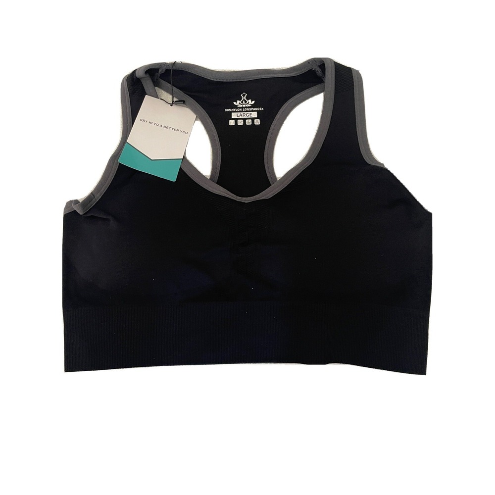Exercise Bra Sport Large Heathyoga black removable padding‎ NWT